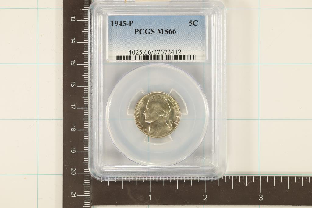 1945-P JEFFERSON SILVER WAR NICKEL PCGS MS66 (1 of 2)