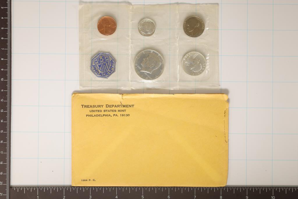 1964 US SILVER PROOF SET (WITH ENVELOPE) (1 of 2)