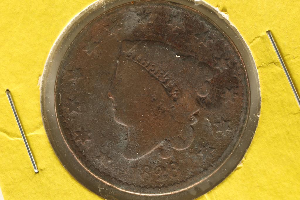 1828 US LARGE CENT (SMALL RIM BUMPS ON REVERSE) (1 of 2)