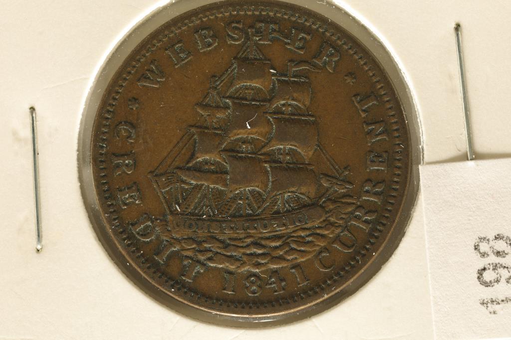 1841 HARD TIMES TOKEN HT-20 (FINE/VERY FINE) (1 of 2)