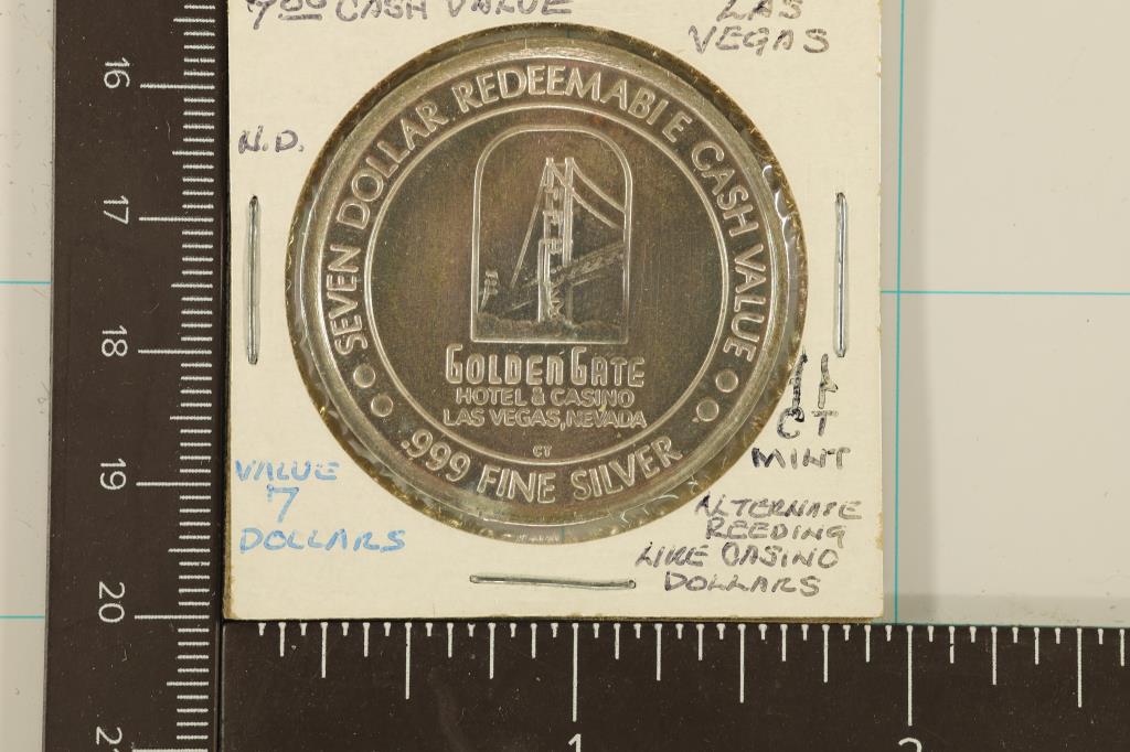 SILVER GOLDEN GATE CASINO $7 BRILLIANT UNC TOKEN (1 of 2)