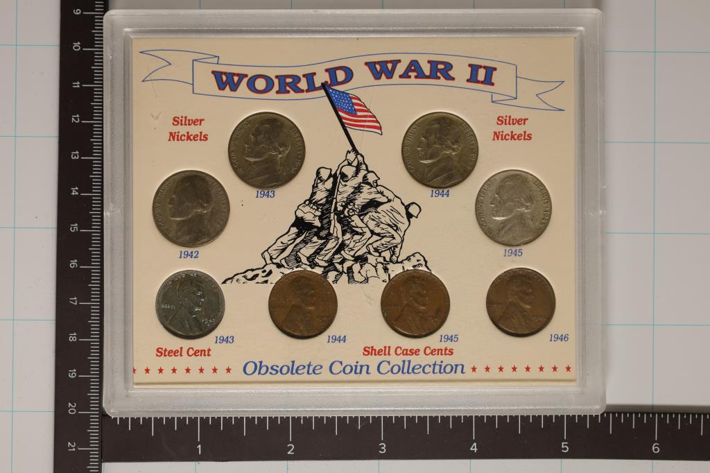 WWII OBSOLETE COIN COLLECTION FEATURES 1942, 43, (1 of 2)