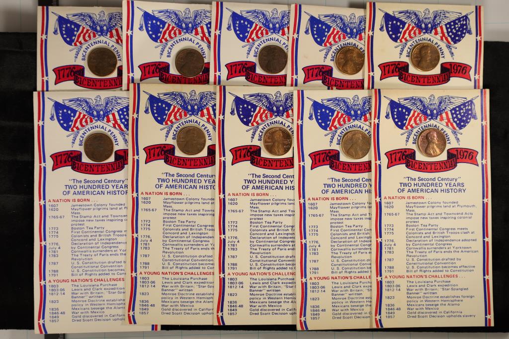 10-LINCOLN CENT 1976 BICENTENNIAL CENTS ALL ON (1 of 2)