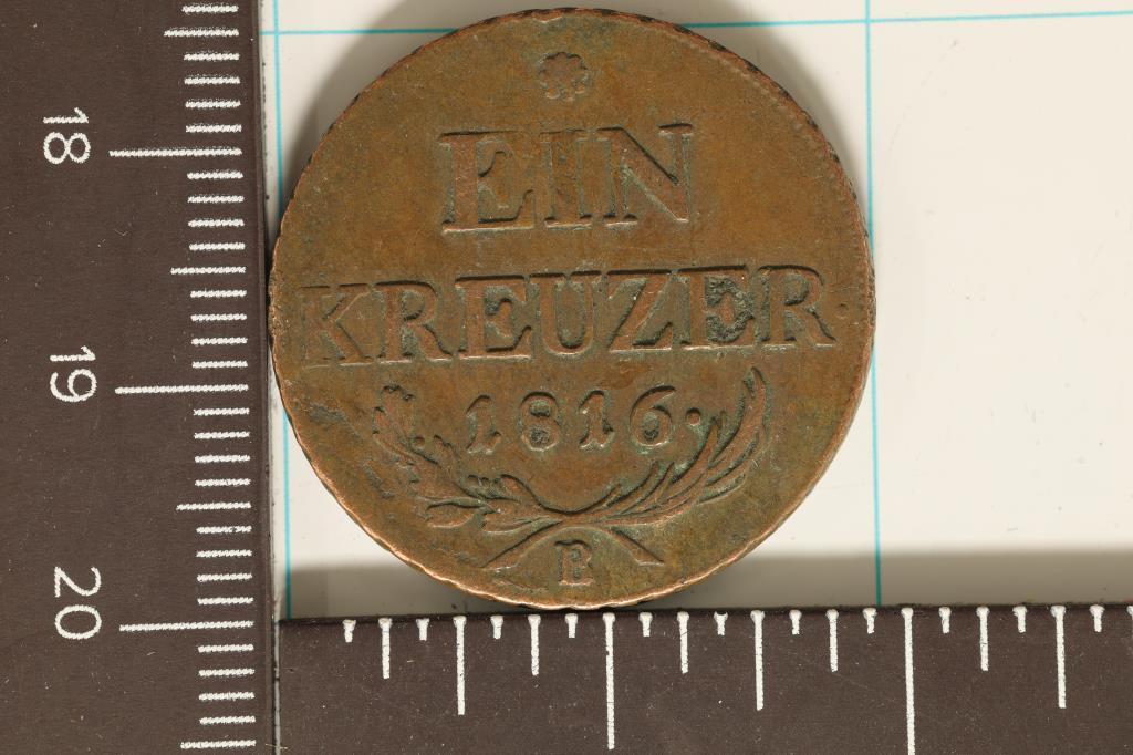 1816-B AUSTRIAN EIN KREUZER NICE SHAPE FOR ITS AGE (1 of 2)