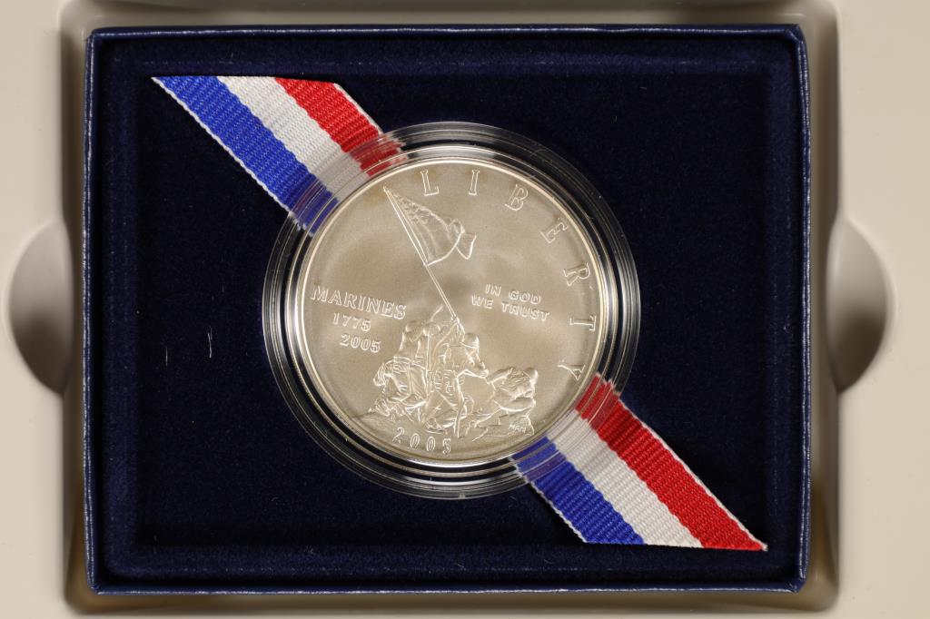 2005-P US UNC SILVER DOLLAR MARINE CORP 230TH (1 of 3)