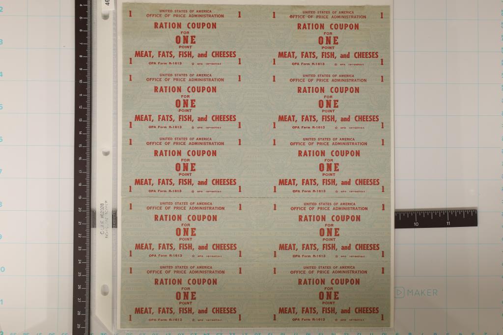 20 WWII RATION COUPONS: 10-RED 1 POINT & 10-BLUE (1 of 2)