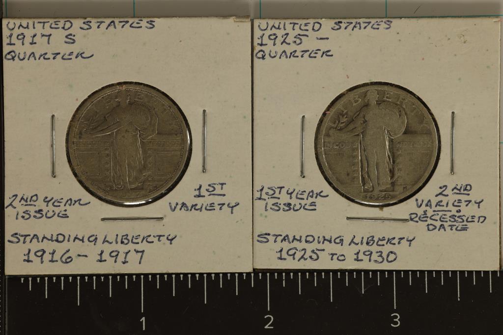 1917-S & 1925 SILVER STANDING LIBERTY QUARTERS (1 of 6)