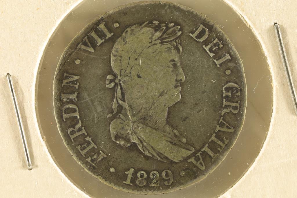 1829-JB SPAIN SILVER 2 REALES .1767 OZ. ASW SEVILE (1 of 2)