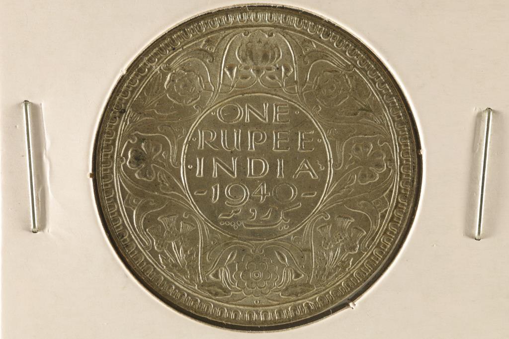 1940 INDIA SILVER 1 RUPEE (BU) .1874 OZ. ASW (1 of 2)