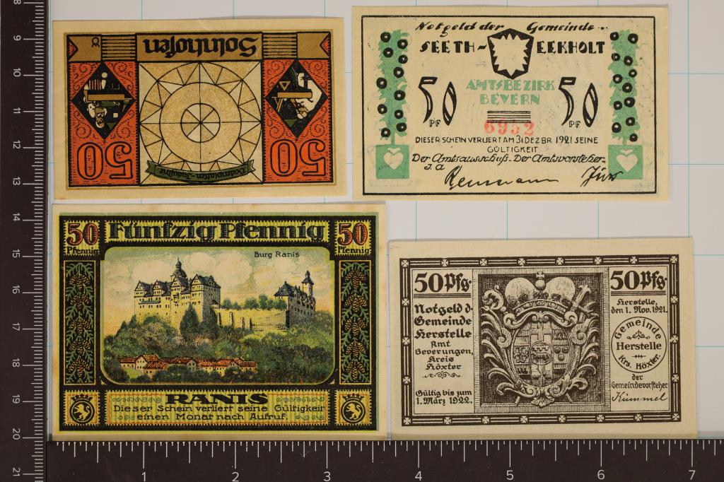 4-1921 GERMAN NOTGELD 50 PFENNIG BILLS ALL (1 of 2)