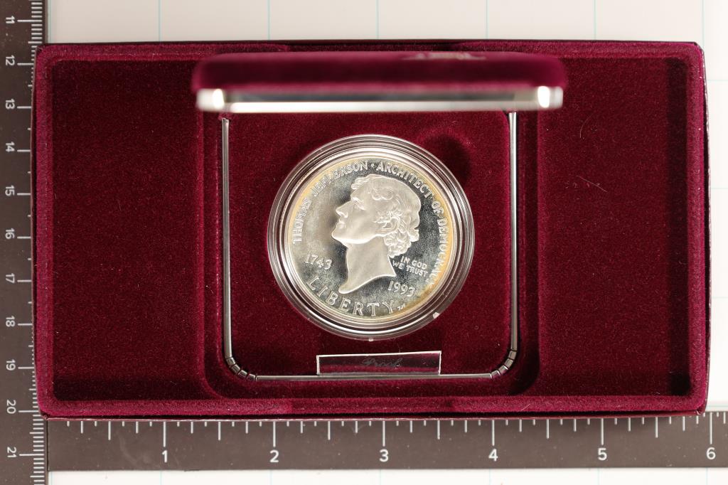 1993-S US PROOF SILVER DOLLAR THOMAS JEFFERSON (1 of 3)