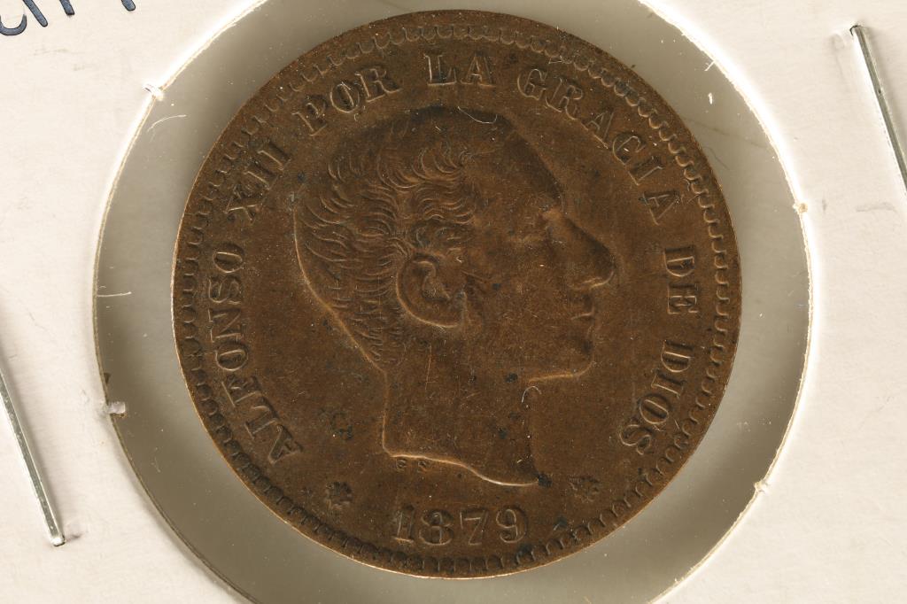 1879 SPAIN 5 CENTIMOS AU / UNC (1 of 2)