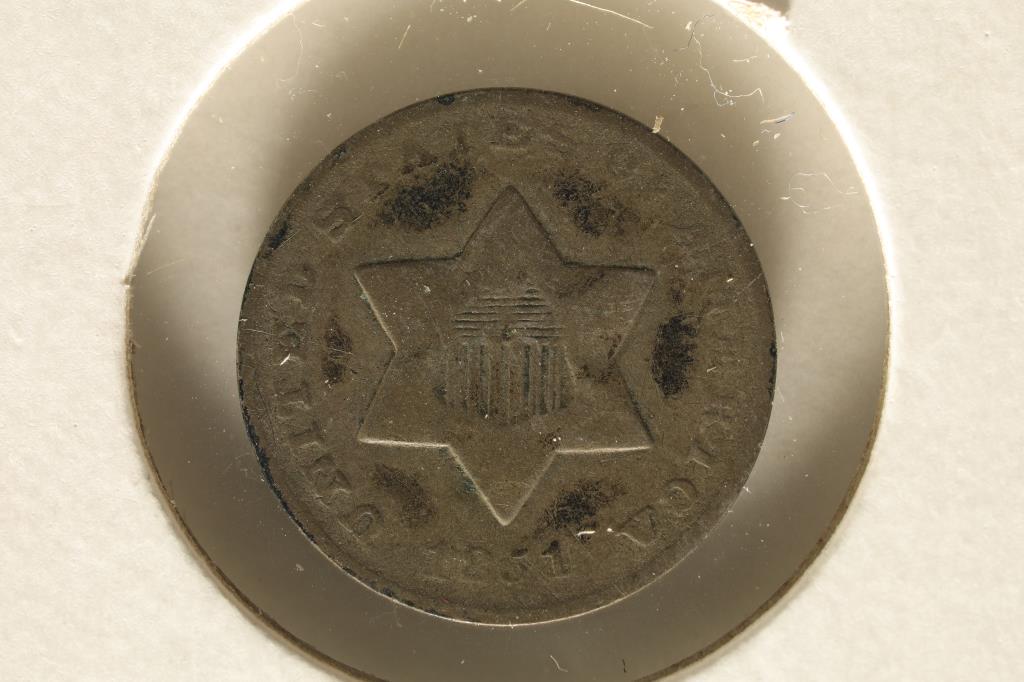 1851 THREE CENT PIECE (SILVER) (1 of 2)