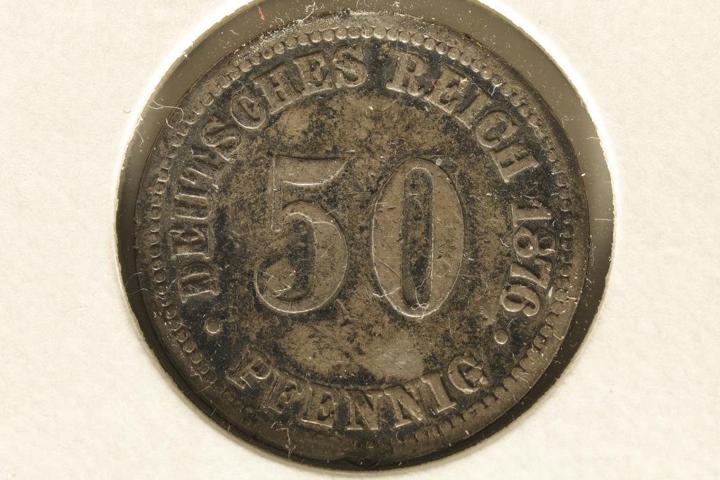 1876-B GERMAN SILVER 50 PFENNIG .0804 OZ. ASW (1 of 2)