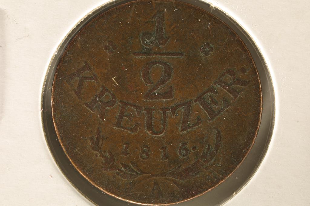 1816-A AUSTRIA 1/2 KREUZER (1 of 2)