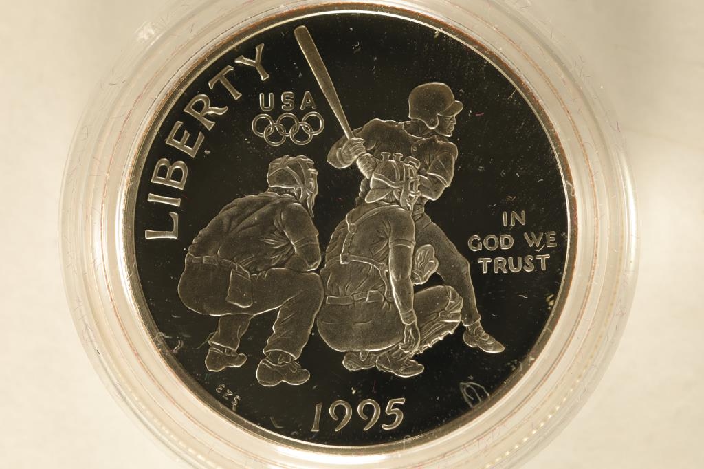 1995-S US PROOF HALF DOLLAR OLYMPIC BASEBALL (1 of 2)