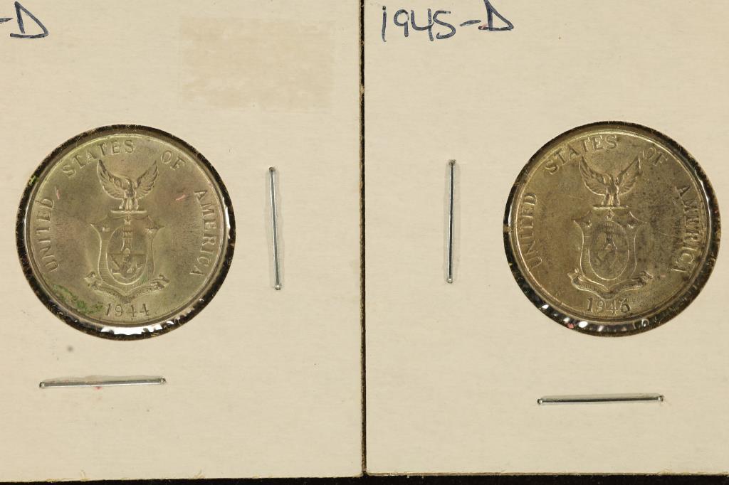 1944-D & 1945-D US/PHILIPPINES SILVER 20 CENTAVOS (1 of 2)