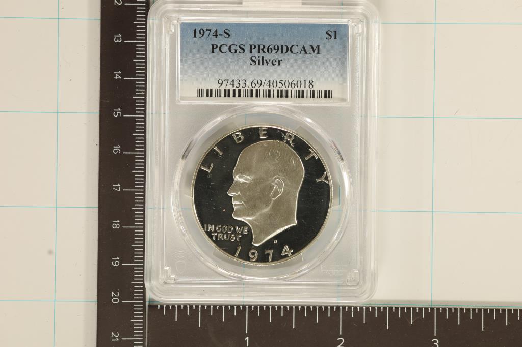 1974-S SILVER IKE DOLLAR PCGS PR69 DCAM (1 of 2)