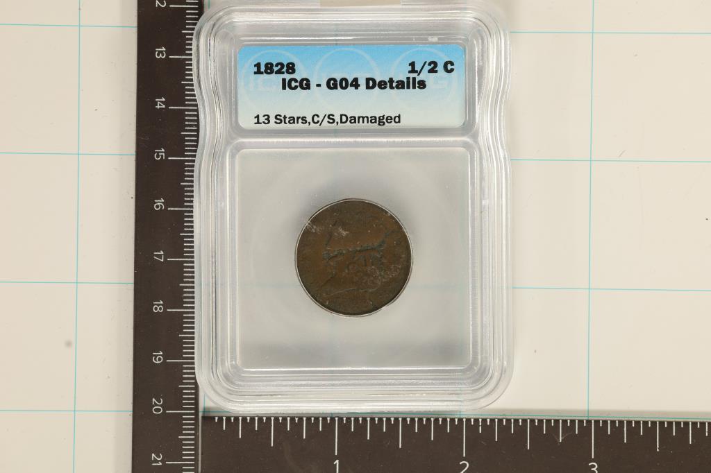 1828 US HALF CENT ICG G04 DETAILS 13 STARS (1 of 2)
