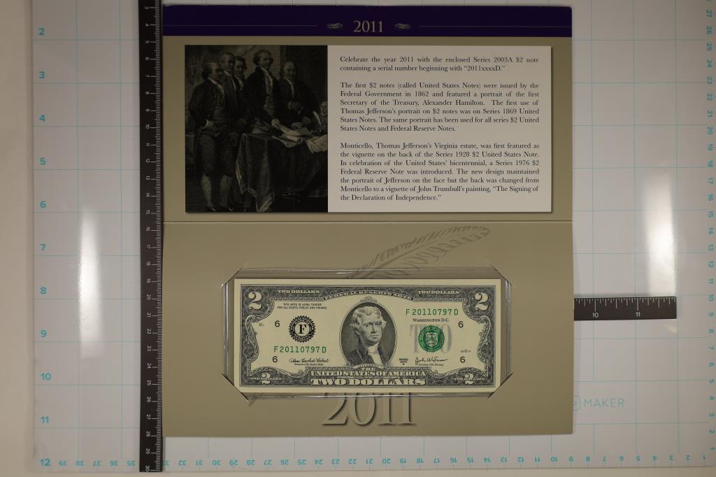 2011 ATLANTA FEATURING A 2003-A US $2 FRN CU (1 of 4)