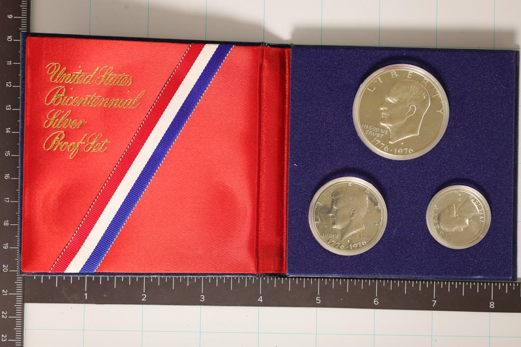 1976 US SILVER 3 COIN BICENTENNIAL PF SET (1 of 3)