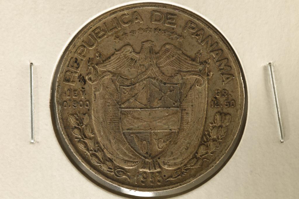 1953 PANAMA SILVER 1/2 BALBOA COIN .3617 OZ. ASW (1 of 2)