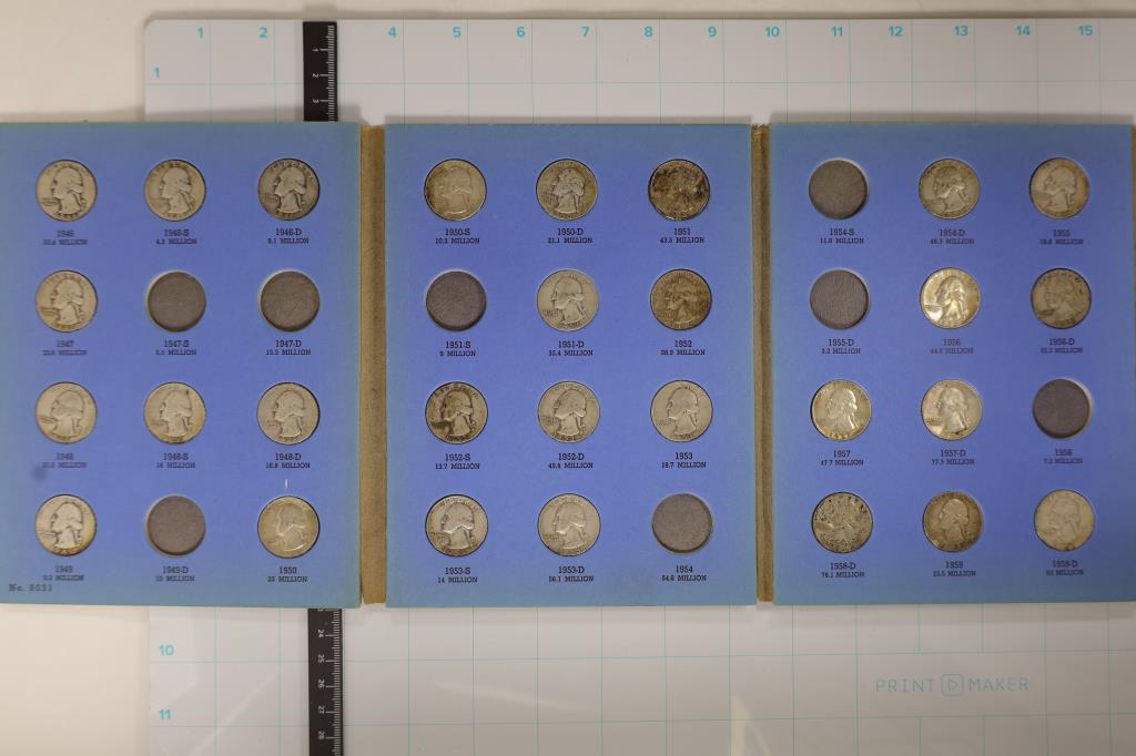 PARTIAL 1946-1959 WASHINGTON QUARTER SET 28 (1 of 6)