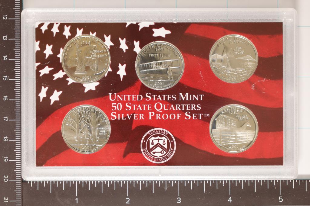 2001 SILVER US 50 STATE QUARTERS PROOF SET NO BOX (1 of 2)