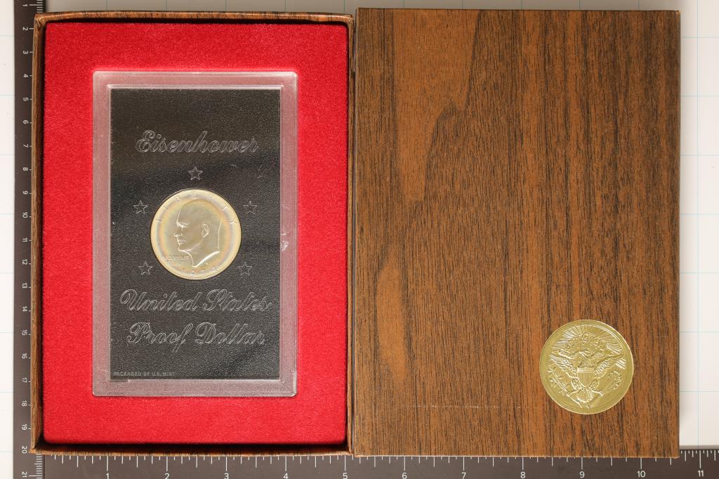 1974-S IKE SILVER PROOF DOLLAR (BROWN PACK) (1 of 2)