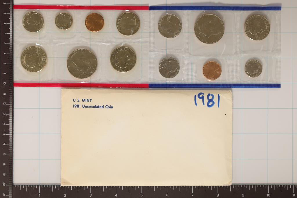 1981 US MINT SET (UNC) P/D/S (WITH ENVELOPE) (1 of 2)