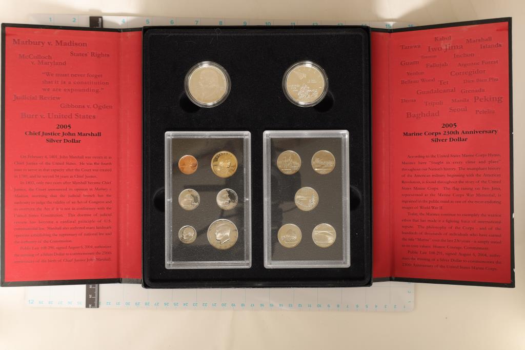 2005 US LEGACY COLLECTION CONTAINS: 2 SILVER $'S, (1 of 5)