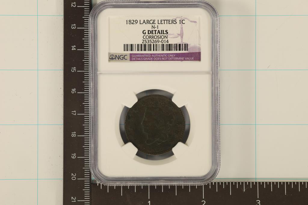1829 US LARGE CENT (LARGE LETTER) NGC G DETAILS N1 (1 of 2)