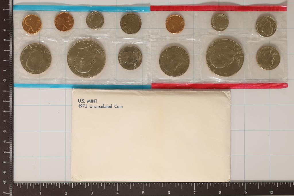 1973 US MINT SET (UNC) P/D/S (WITH ENVELOPE) (1 of 2)