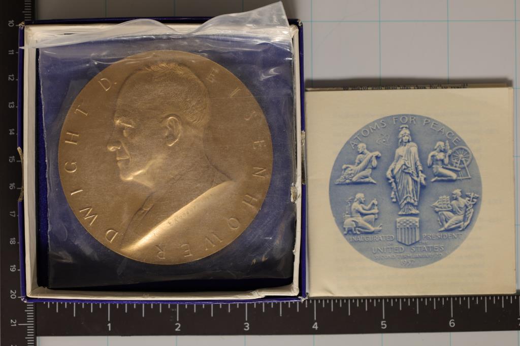 DWIGHT D. EISENHOWER 3" BRONZE MEDAL 8.3 OZ. WITH (1 of 5)