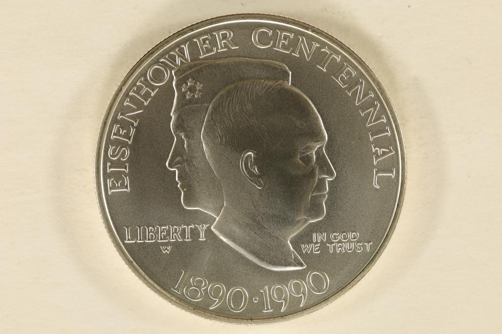 1990-W US PROOF SILVER $1 "EISENHOWER CENTENNIAL" (1 of 2)