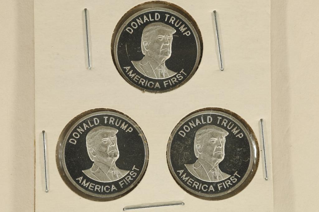 3-1/10 TROY OZ .999 FINE SILVER PROOF "DONALD: TRUMP" ROUNDS