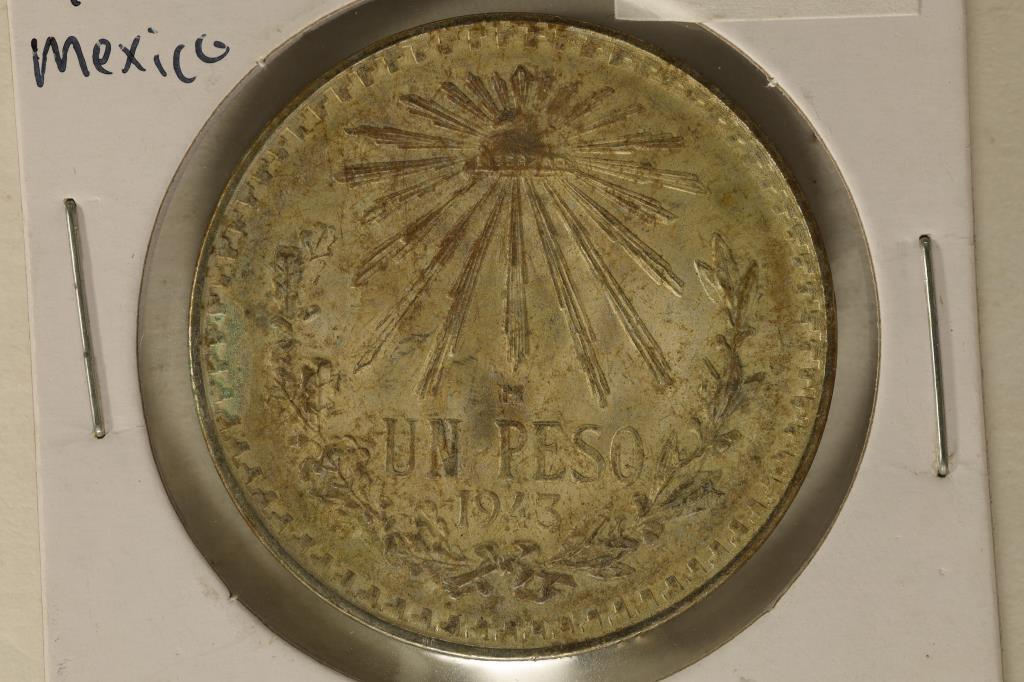1943-M MEXICO SILVER 1 PESO .3856 OZ. ASW (1 of 2)