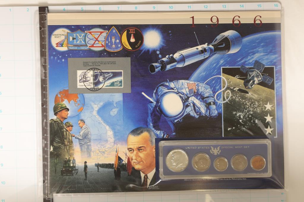 1966 US SPECIAL MINT SET ON LARGE INFO CARD (1 of 2)