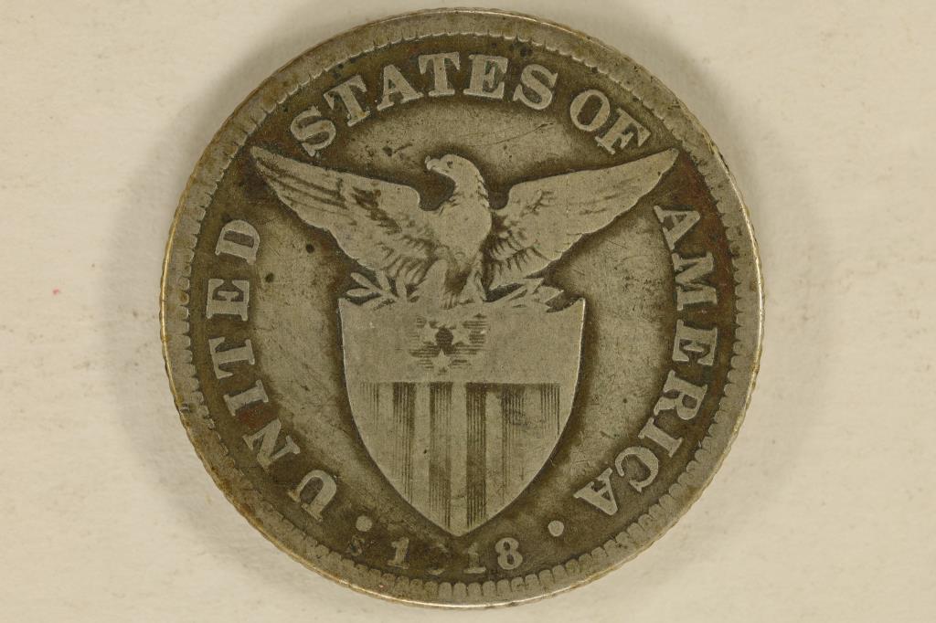 1918-S US / PHILIPPINES SILVER 50 CENTAVOS .2411 (1 of 2)