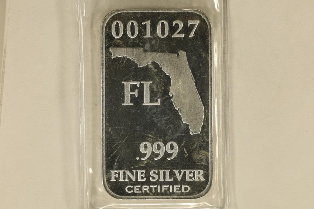 1 TROY OZ .999 FINE SILVER PF INGOT US STATE SILV. (1 of 2)