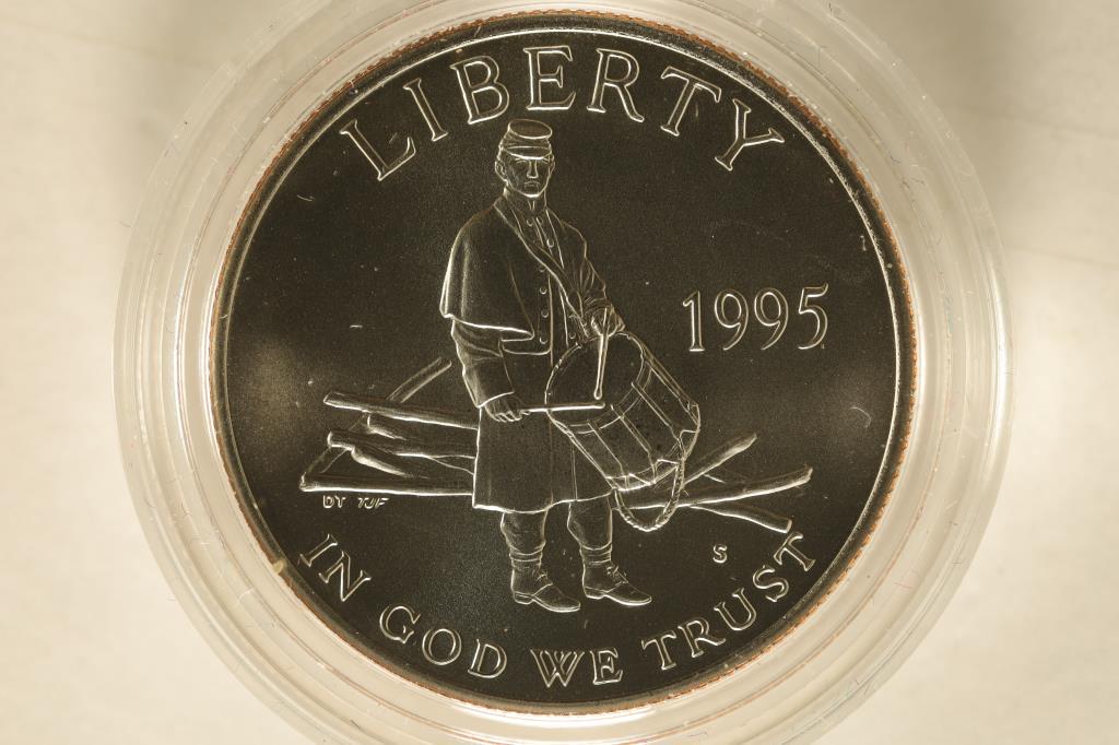 1995-S US UNC HALF DOLLAR CIVIL WAR IN HARD (1 of 2)