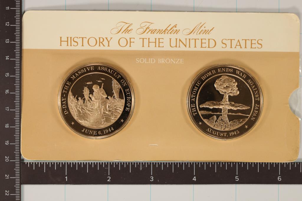 2-1 3/4" SOLID BRONZE HISTORY OF THE UNITED STATES (1 of 2)