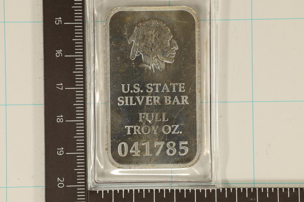 1 TROY OZ .999 FINE SILVER PF INGOT US STATE SILV. (1 of 2)