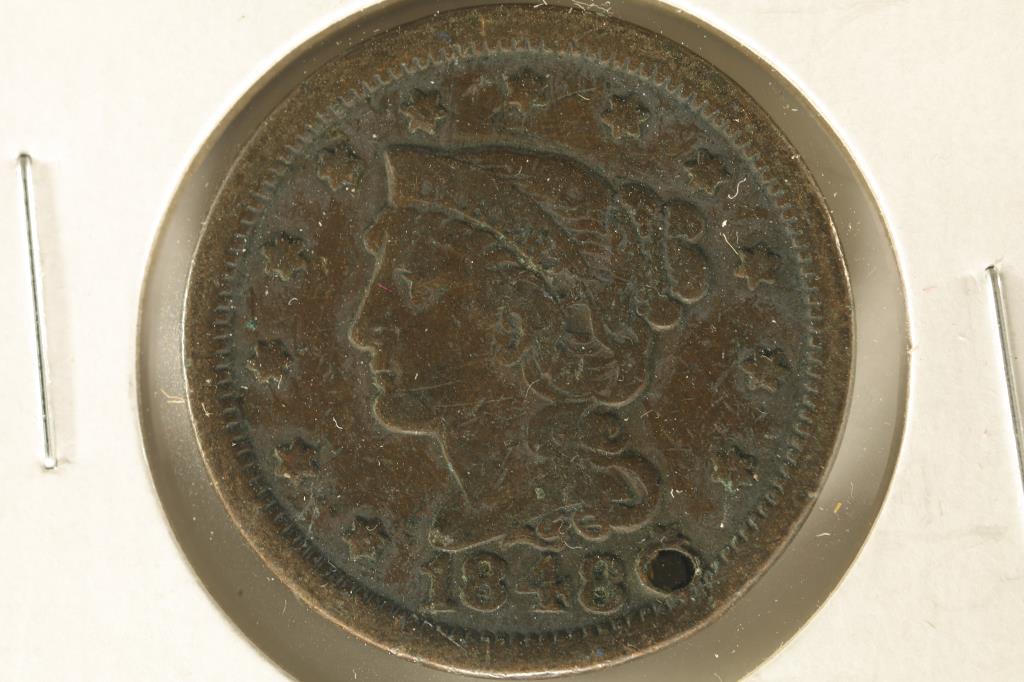 1848 US LARGE CENT. WITH HOLE (1 of 2)