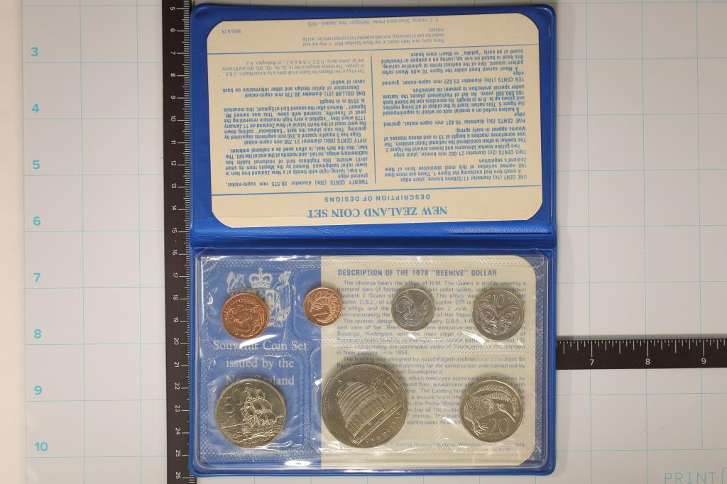 1978 NEW ZEALAND SOUVENIR BRILLIANT  UNC COIN SET (1 of 3)