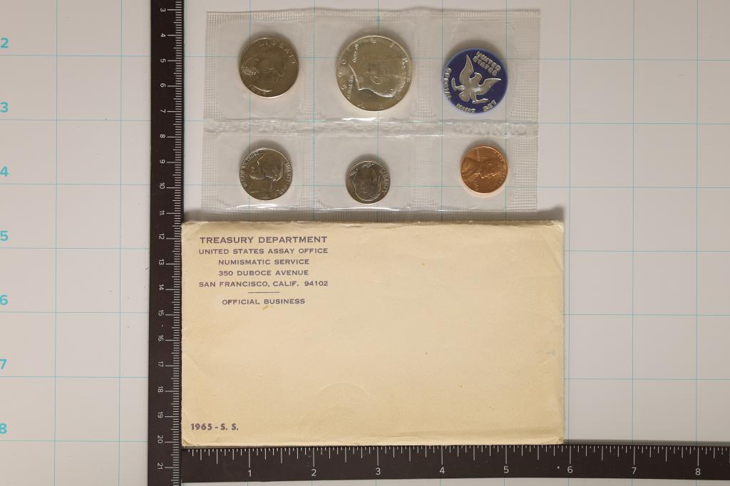 1965 US SPECIAL MINT SET WITH ENVELOPE (1 of 2)