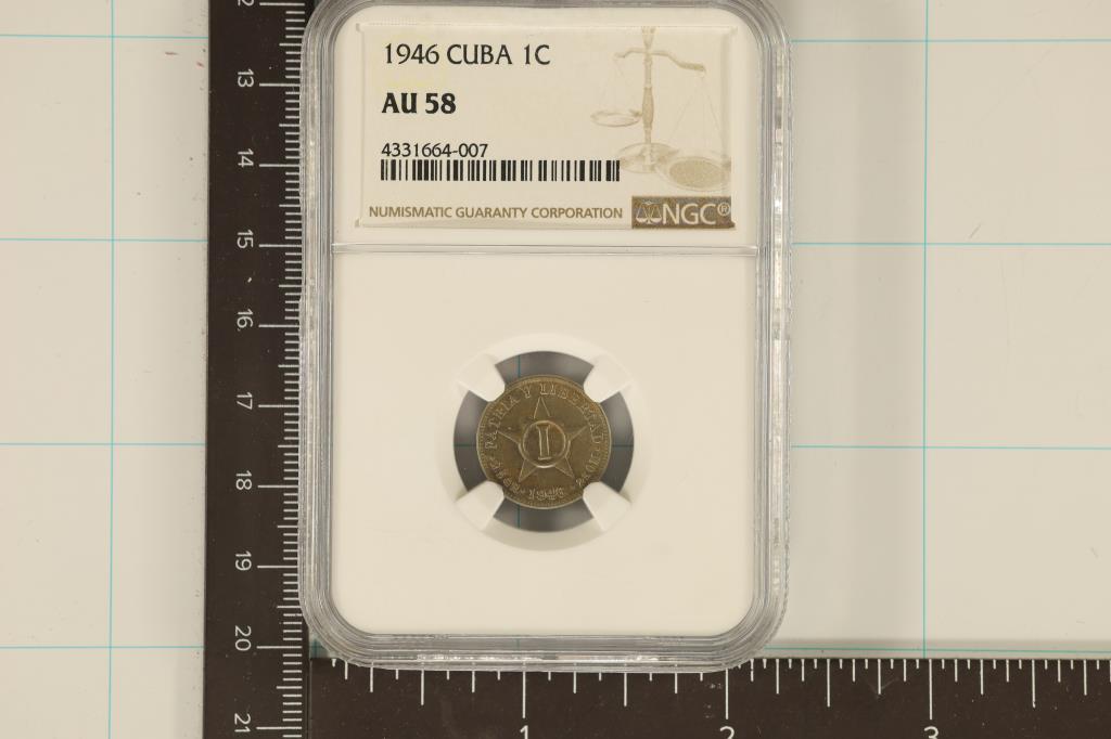 1946 CUBA 1 CENTAVO NGC AU58 (1 of 2)