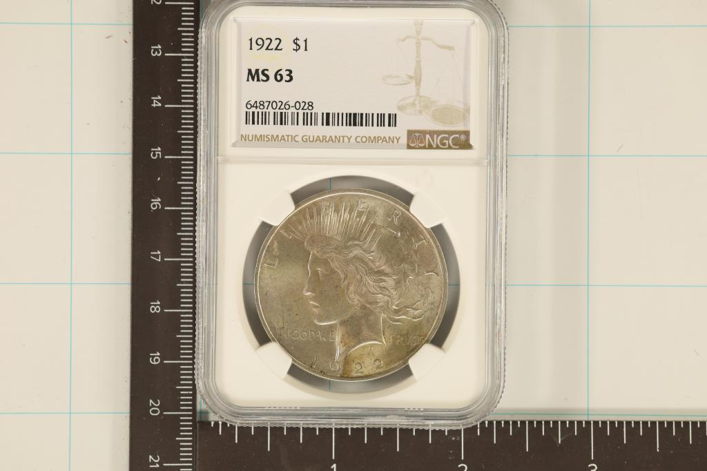 1922 PEACE SILVER DOLLAR NGC MS63 (1 of 2)