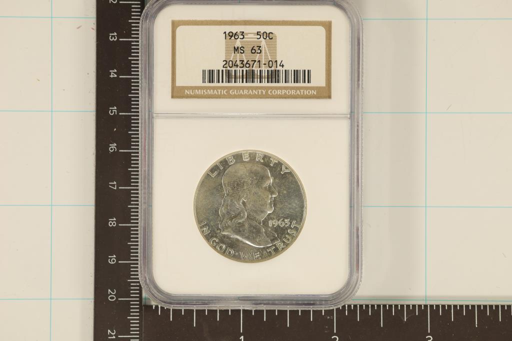 1963 SILVER FRANKLIN HALF DOLLAR NGC MS63 (1 of 2)