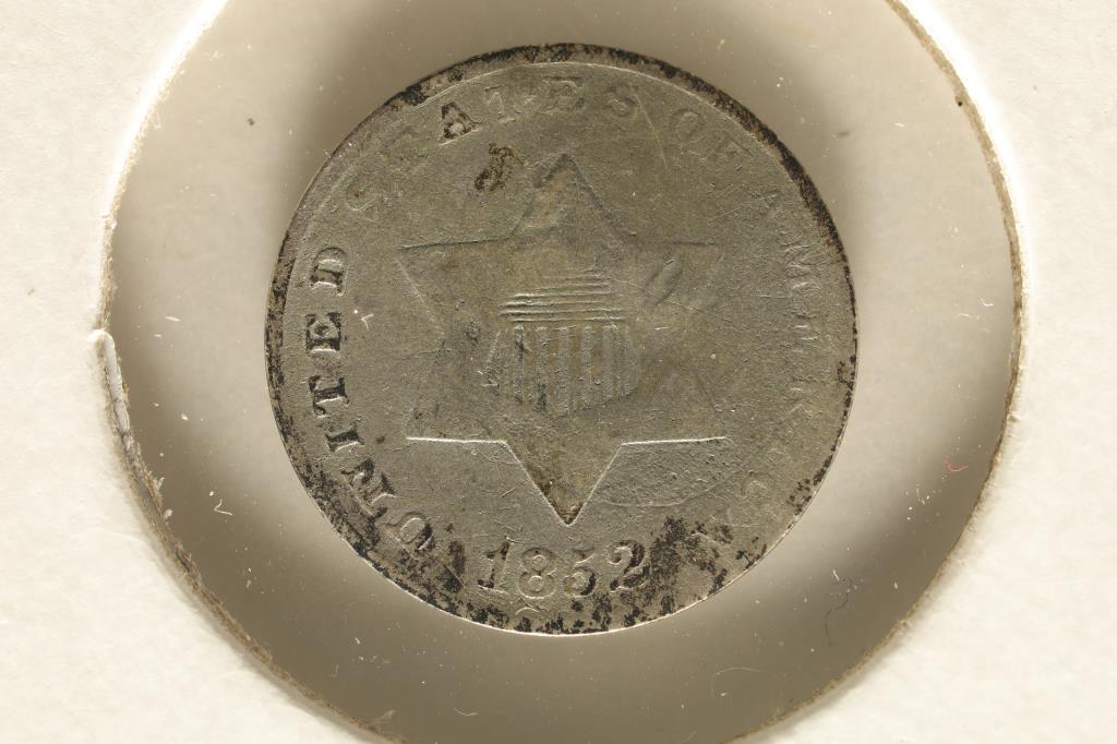 1852 US THREE CENT "SILVER" (1 of 2)